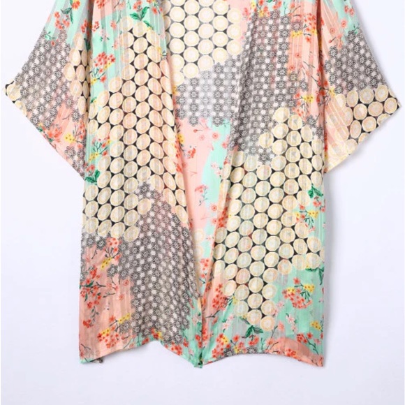 NEW•ZEN•0-14•ONE SIZE FLOWY KIMONO - Picture 6 of 13
